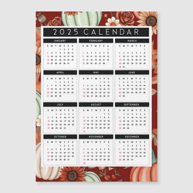 Calendrier 2025 du prospectus de tournesol - année (Devant)