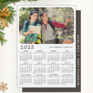 Calendrier 2025 en espagnol Magnet photo blanc
