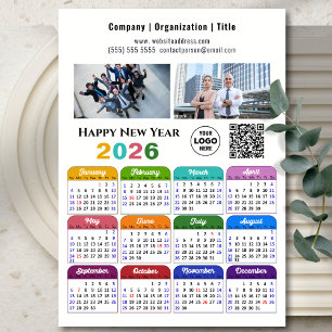 Calendrier 2025 Entreprise 2 Photo Logo QR Magnéti