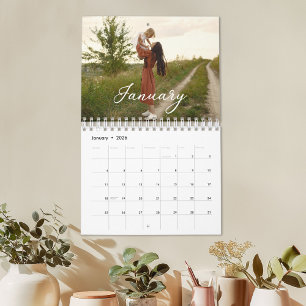 Calendrier 2025 Family Custom Photo Chic Script