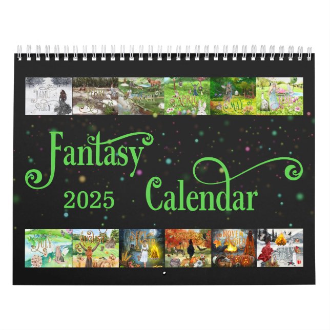Calendrier 2025 Illustrated Imaginaire Calendar Personnaliser (Protection)