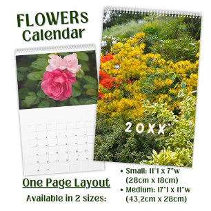 Calendrier 2025 long - Belles fleurs