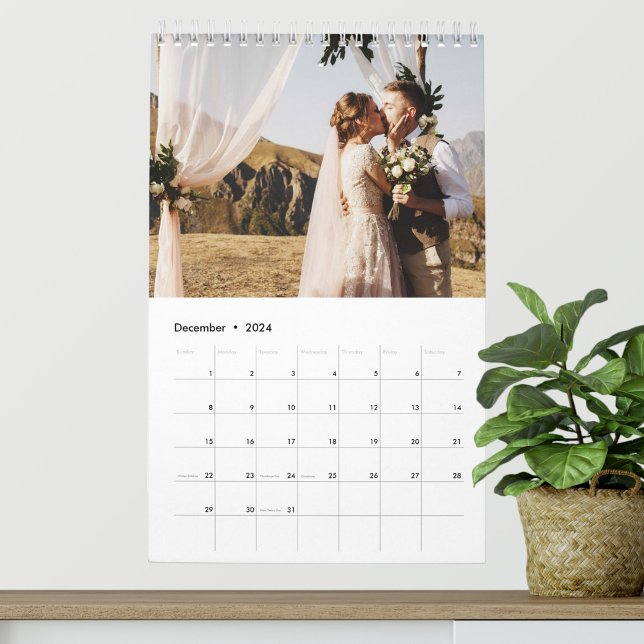 Calendrier 2025 Mariage personnalisé Photo Chic Script (Créateur téléchargé)
