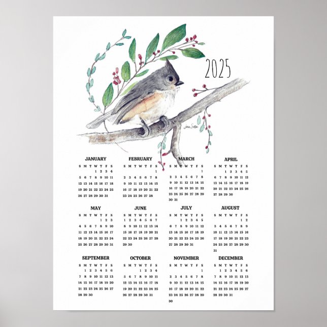Calendrier 2025 mignon Poster Tufted Titsouris (Devant)