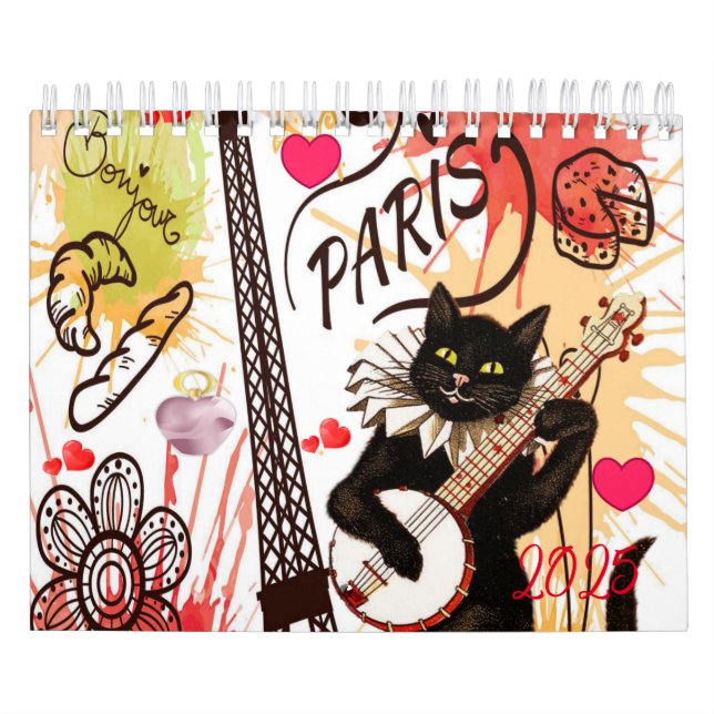 Calendrier 2025 Paris France Chat Kitten (Protection)