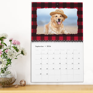 Calendrier 2025 Personnalisé Chien Animaux Photos Red Buffalo