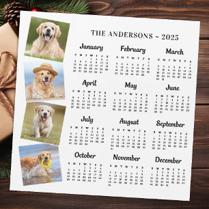 Calendrier 2025 Personnalisé Famille Animaux de Co