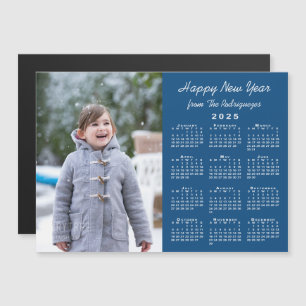 Calendrier 2025 Photo Bonne année Magnet bleu