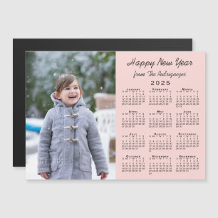 Calendrier 2025 Photo Rose Joyeux nouvel an Magnet