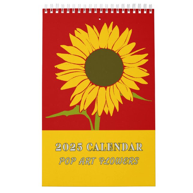 Calendrier 2025 Pop Art Flowers, Gras & Colorful (Protection)