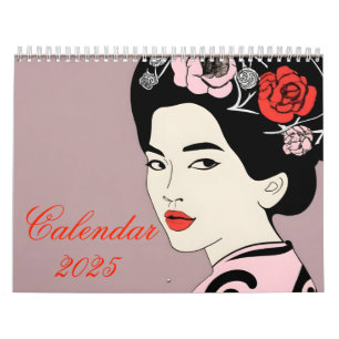 Calendrier 2025 Portrait moderne de belles filles chinoises C