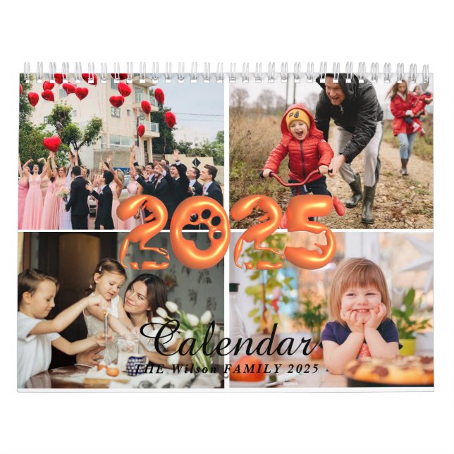 Calendrier 2025 Simple Custom 4 Photo FAMILY (Protection)