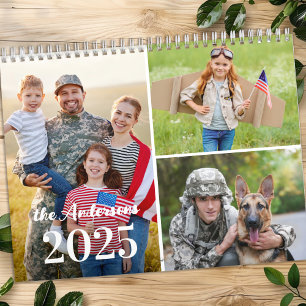 Calendrier 2025 Simple Custom Photo Collage Famille 12 Mois