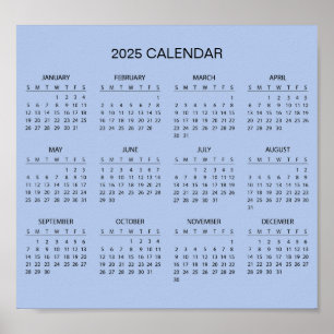 Calendrier 2025 simple mais élégant Affiche