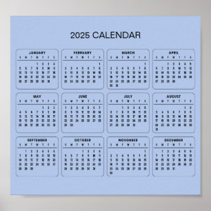 Calendrier 2025 simple mais élégant Affiche