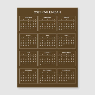 Calendrier 2025 simple mais élégant   Carte magnét