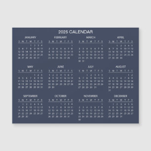 Calendrier 2025 simple mais élégant Carte magnét
