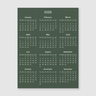 Calendrier 2025 simple mais élégant   Carte magnét