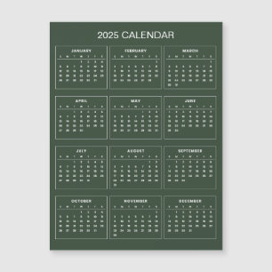 Calendrier 2025 simple mais élégant Carte magnét