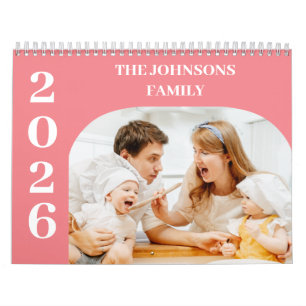 Calendrier 2025 Simple moderne personnalisé 14 photos famille