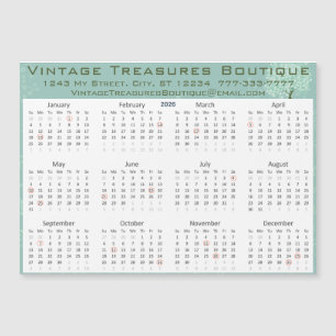 Calendrier 2025 Vert Menthe Cœur Feuille Arbre