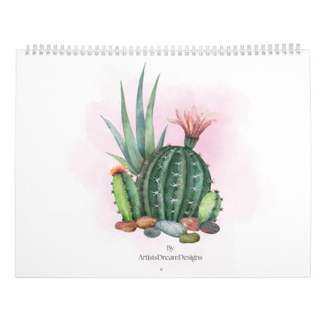 Calendrier 2025 Watercolor Desert Wall (Dos)