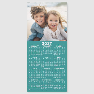 Calendrier 2026 1 Collage photo - Modifiable aqua