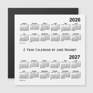 Calendrier 2026-2027 Blanc 2 an par Janz Magnet