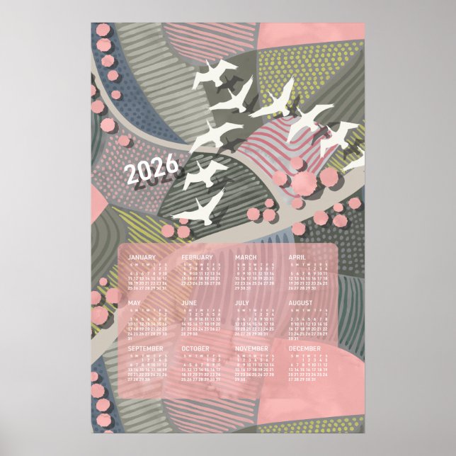 Calendrier 2026 Affiche Oies Paysage (Devant)