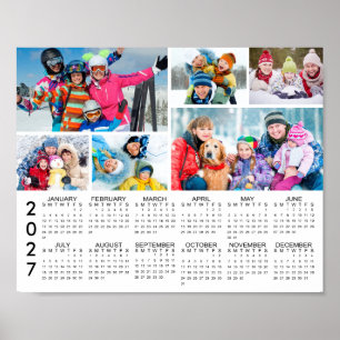 Calendrier 2026 Affiche personnalisée avec 6 photo