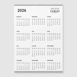 Calendrier 2026 Aimant pour Réfrigérateur de Marqu