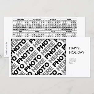 Calendrier 2026 Ajouter 1 Photo Simple Card