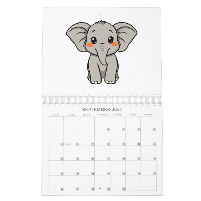 CALENDRIER 2026 ANIMAUX SIMPLES (Sep 2027)