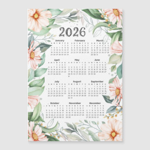 Calendrier 2026 Aquarelle Eucalyptus Orange Floral