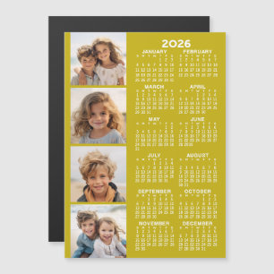 Calendrier 2026 avec 4 photo Collage carte magnéti