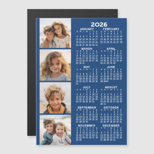 Calendrier 2026 avec 4 photo Collage carte magnéti
