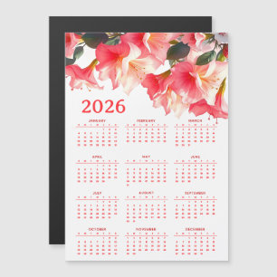 Calendrier 2026 avec fleurs