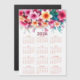 Calendrier 2026 avec fleurs