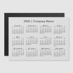 Calendrier 2026 avec nom de l'entreprise Gray Magn