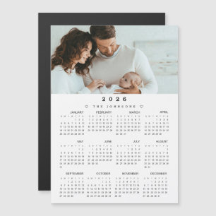 Calendrier 2026 avec photo - Vue annuelle magnétiq