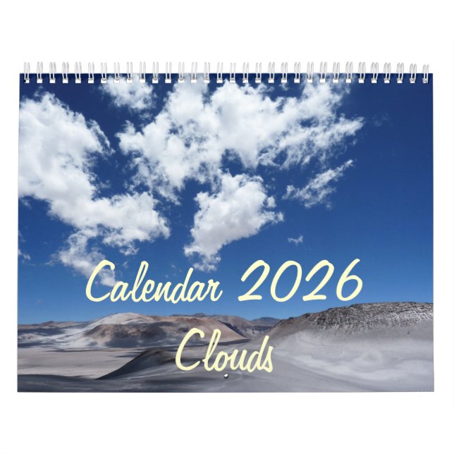 Calendrier 2026 Avec Vacances - Nuages (Protection)