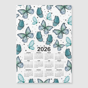 Calendrier 2026 Blue Green Butterflies Motif