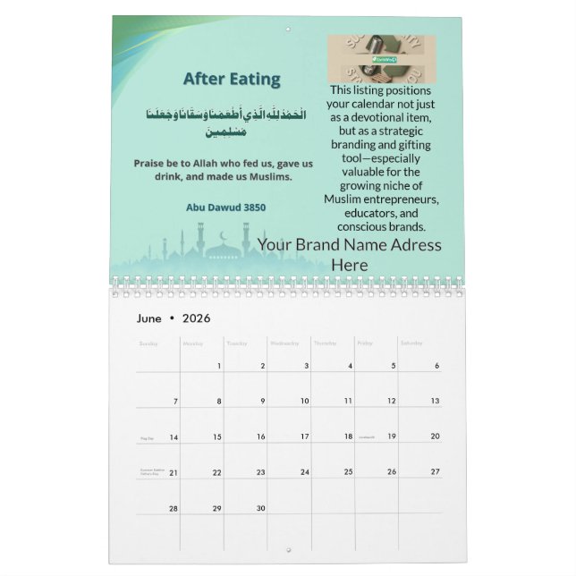 Calendrier 2026 Brandable Islamic Hijri Calendar – Mindfulnes (Jun 2026)