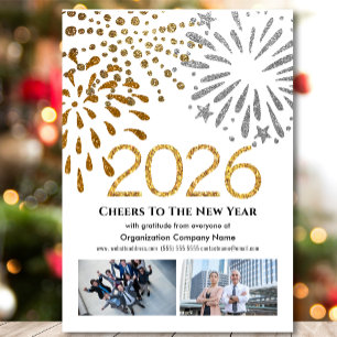Calendrier 2026 Business Festive Fireworks Gold