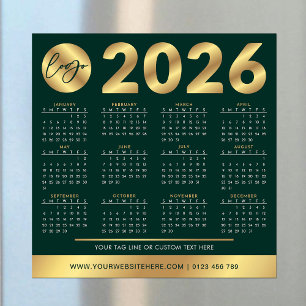 Calendrier 2026 Business Logo Green & Gold Corpora