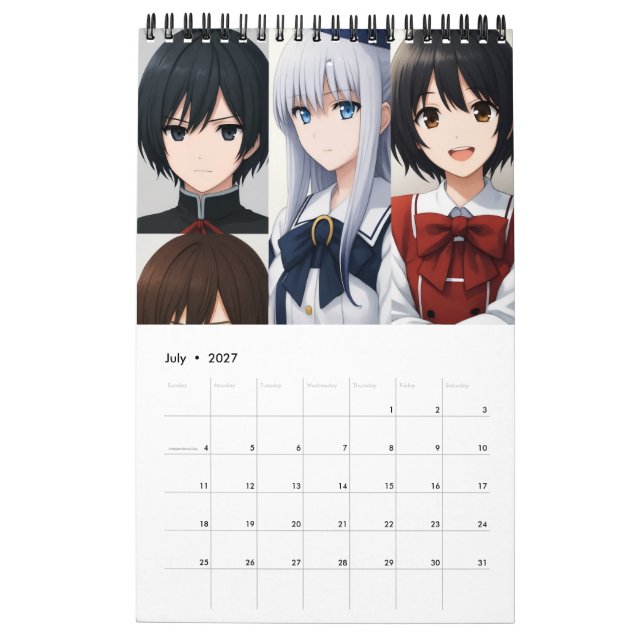 Calendrier 2026 Calendar (Images created by Grok) (Jul 2027)