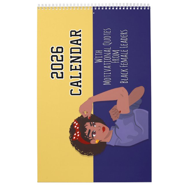 Calendrier 2026 Calendar Motivational Quotes Black Girl Women (Protection)