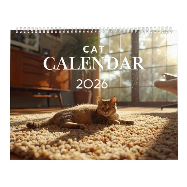 Calendrier 2026 Cat Calendar | 12 Month Wall Calendar (Protection)