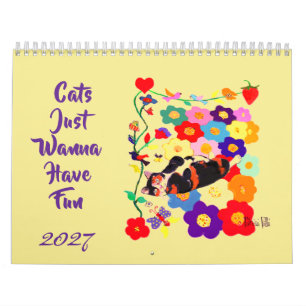 Calendrier 2026 Chats Veulent S'amuser Art de Chat