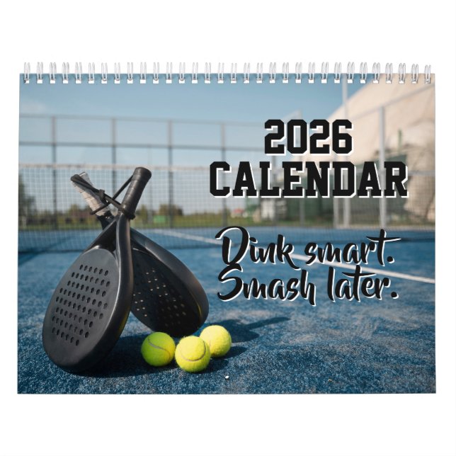 Calendrier 2026 Citations Drôles de Pickleball Pic (Protection)